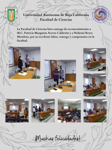 La Facultad de Ciencias hizo entrega de reconocimientos a M.C. Patricia Margarita Aceves Claderon y a Nohemí Reyes Mendoza
