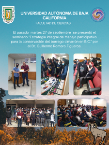 Seminario dirigido a preparatorias: Estrategia integral de manejo participativo para la conservación del borrego cimarrón en B.C.