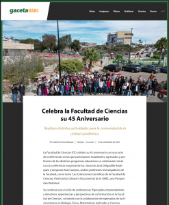 Celebra la Facultad de Ciencias su 45 Aniversario