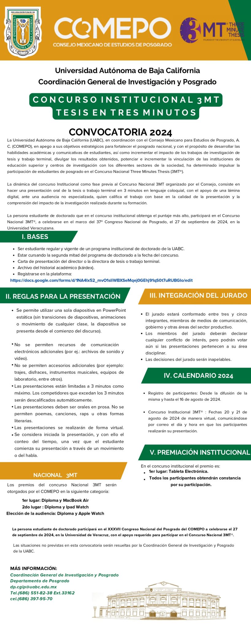 Convocatoria: Concurso Institucional Tesis en Tres Minutos 3MT